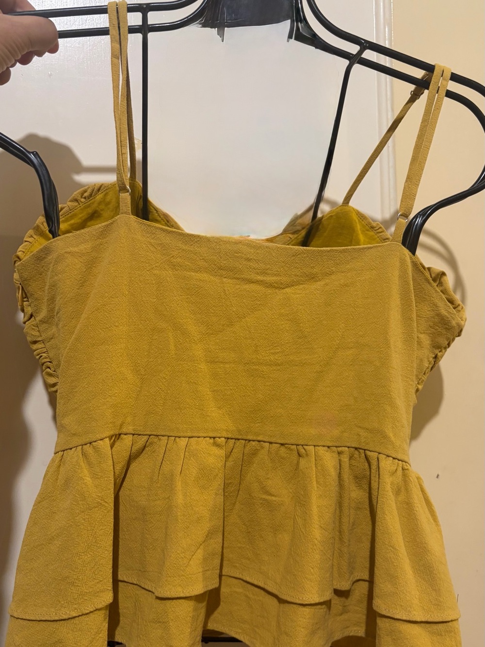 Essue Mustard Ruched Peplum Cami Top - Women - Picture 6 of 8